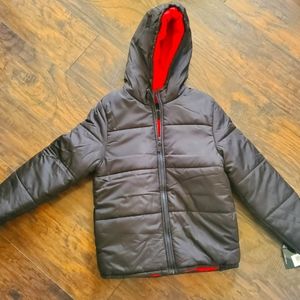Winter Snow Jacket London Fog Black Red Zipper New Tags NWT 14/16 L